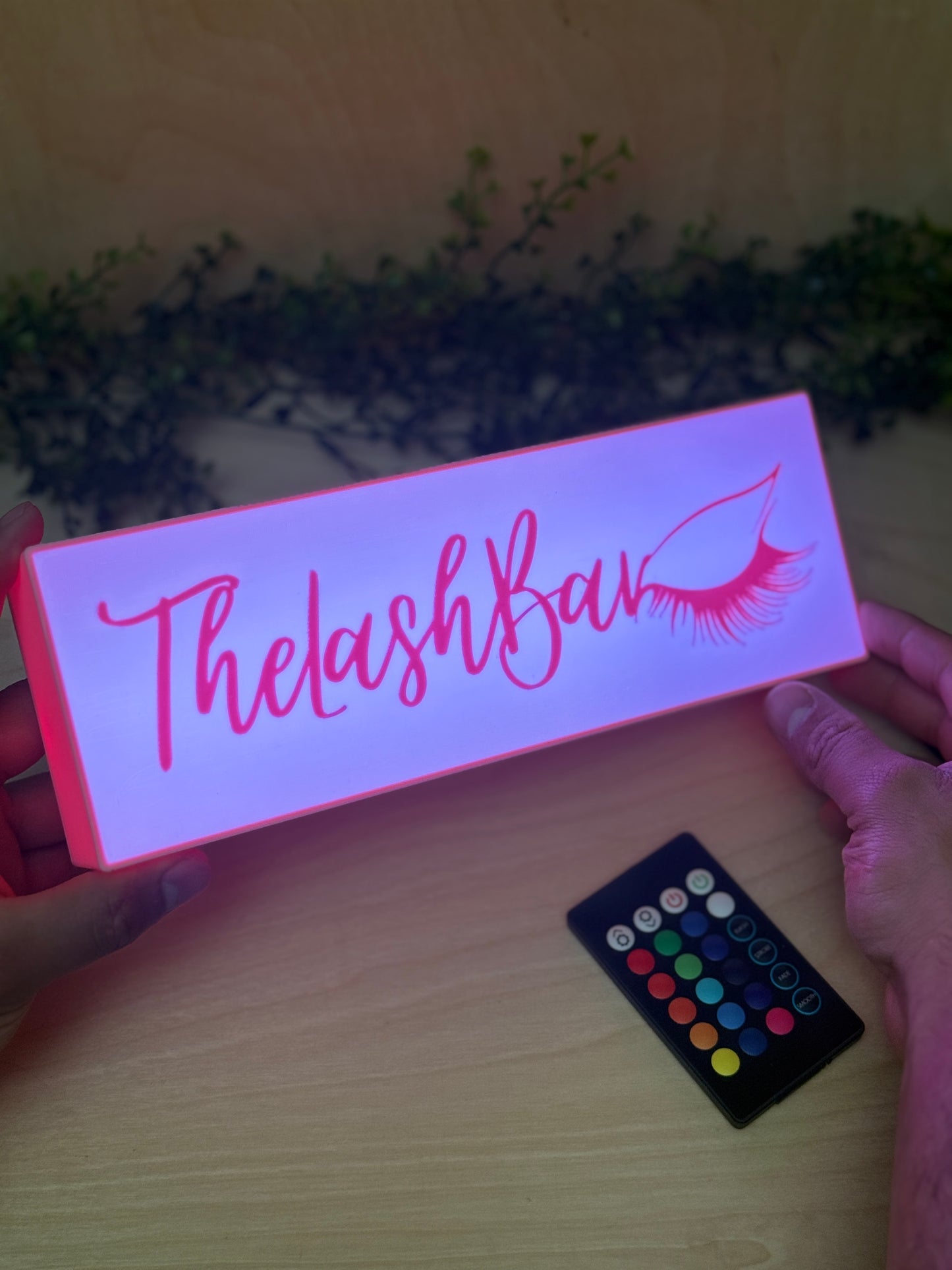 Custom LED Name Lamp – Personalized Business Light Box with Remote (3D Printed)