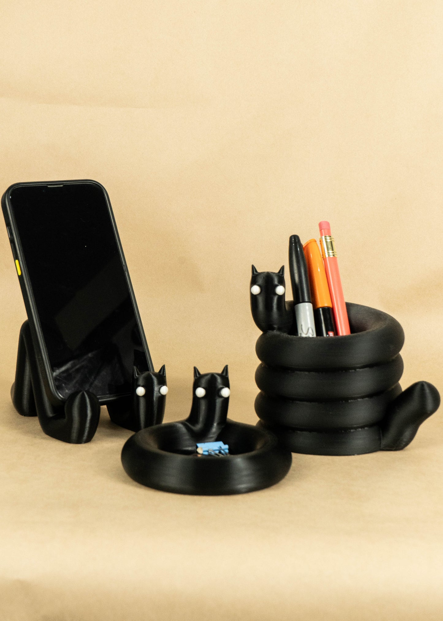 Goth Cat Desk Set