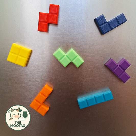 Tetris Game Fridge & Locker Magnets – Retro 80s Puzzle Magnet Set