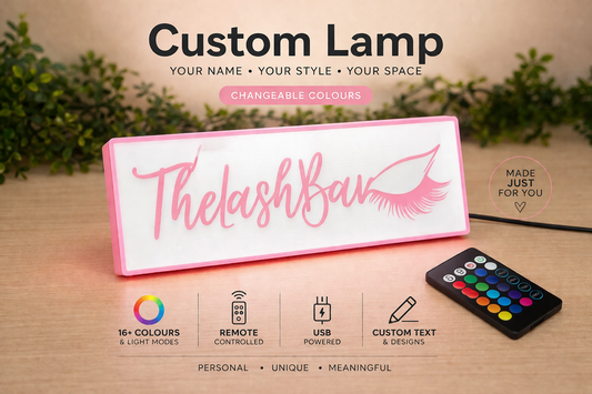 Custom LED Name Lamp – Personalized Business Light Box with Remote (3D Printed)