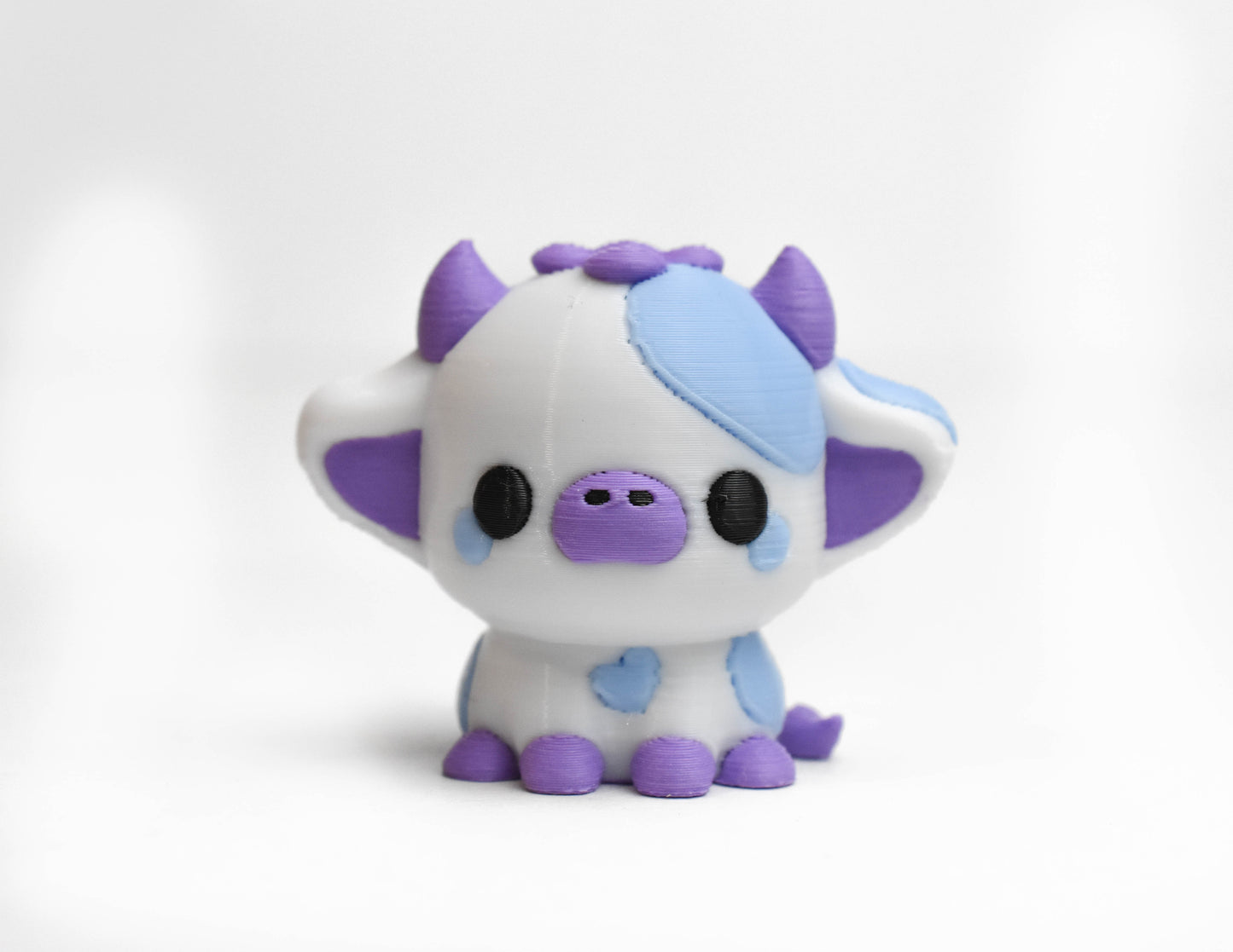 Blueberry Bliss Cow Aesthetic 3D Printed Keychain - Kawaii & Pastel Bag Charm🫐🐮💜🔑
