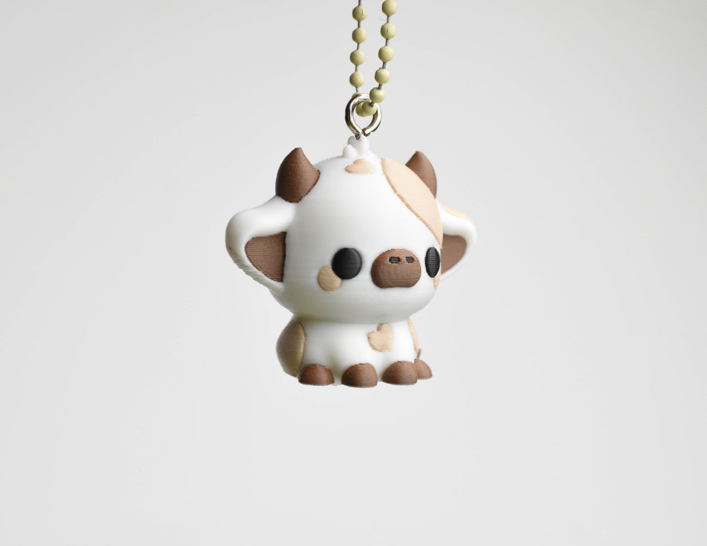 Chocolate Milk Cow Aesthetic 3D Printed Keychain - Kawaii & Cute Bag Charm 🍫🥛🐮🔑
