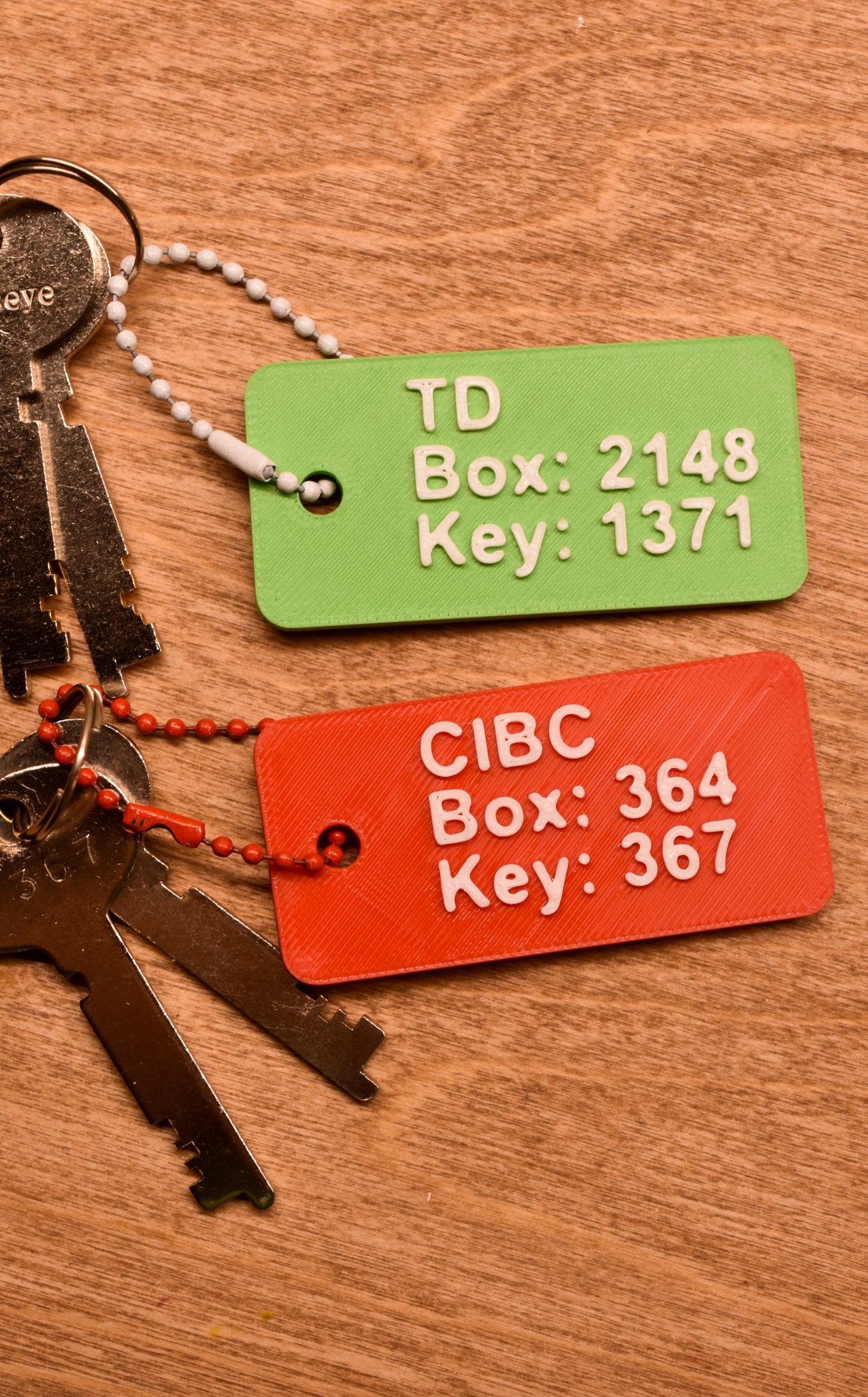 Custom 3D Printed Bank Locker Keychain | Personalized Safety Deposit Box Tag | Heavy Duty Key ID Label | Organization Gift for Businesses