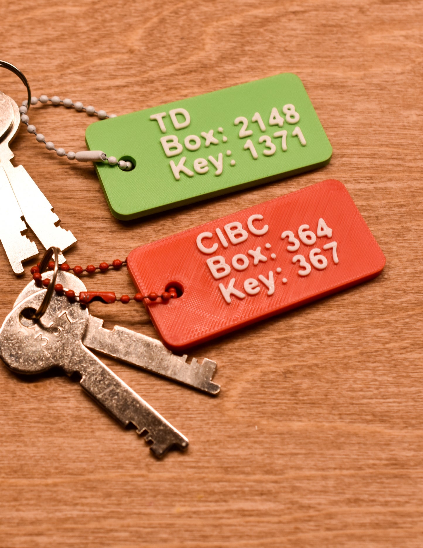 Custom 3D Printed Bank Locker Keychain | Personalized Safety Deposit Box Tag | Heavy Duty Key ID Label | Organization Gift for Businesses