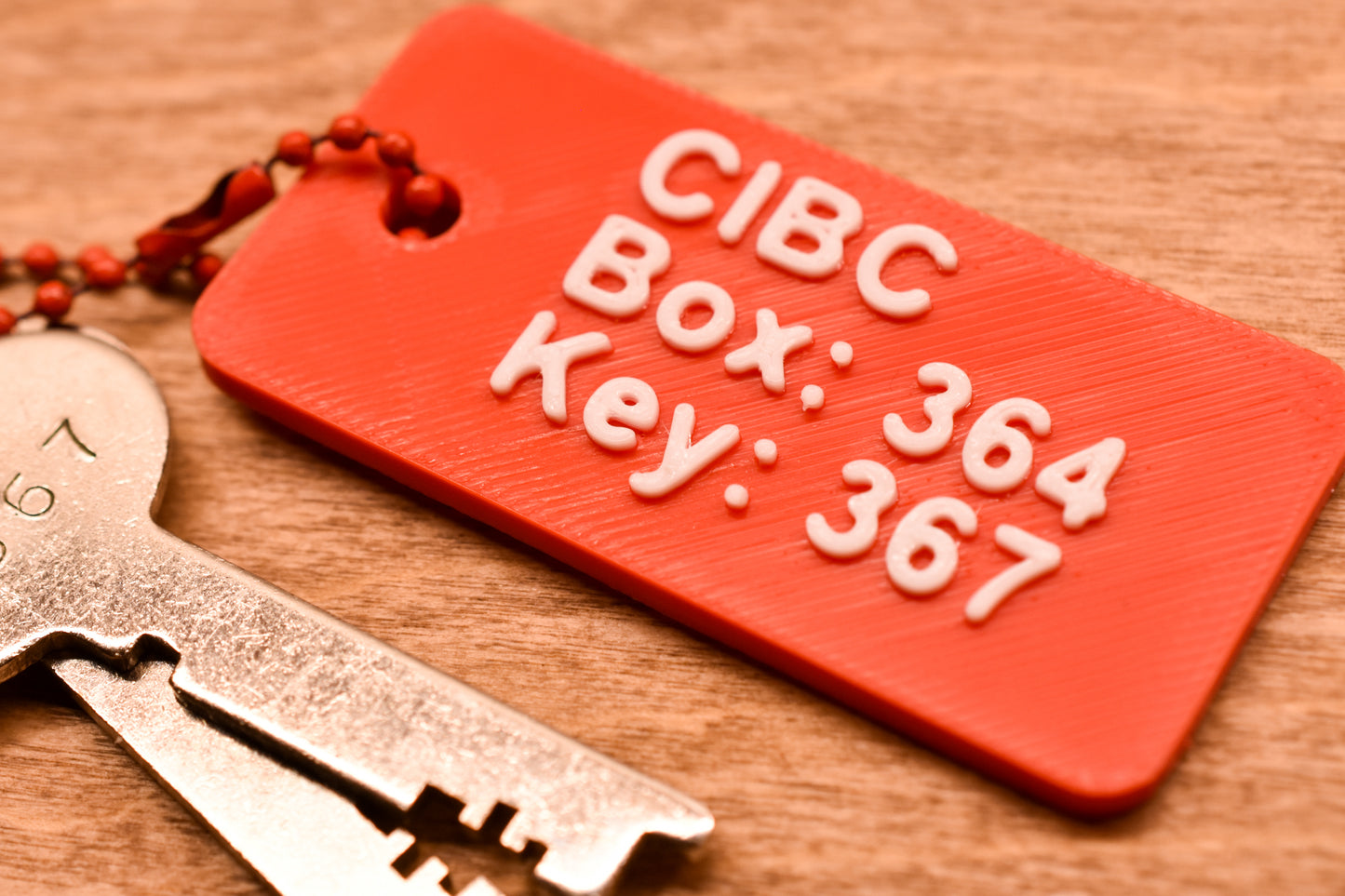 Custom 3D Printed Bank Locker Keychain | Personalized Safety Deposit Box Tag | Heavy Duty Key ID Label | Organization Gift for Businesses