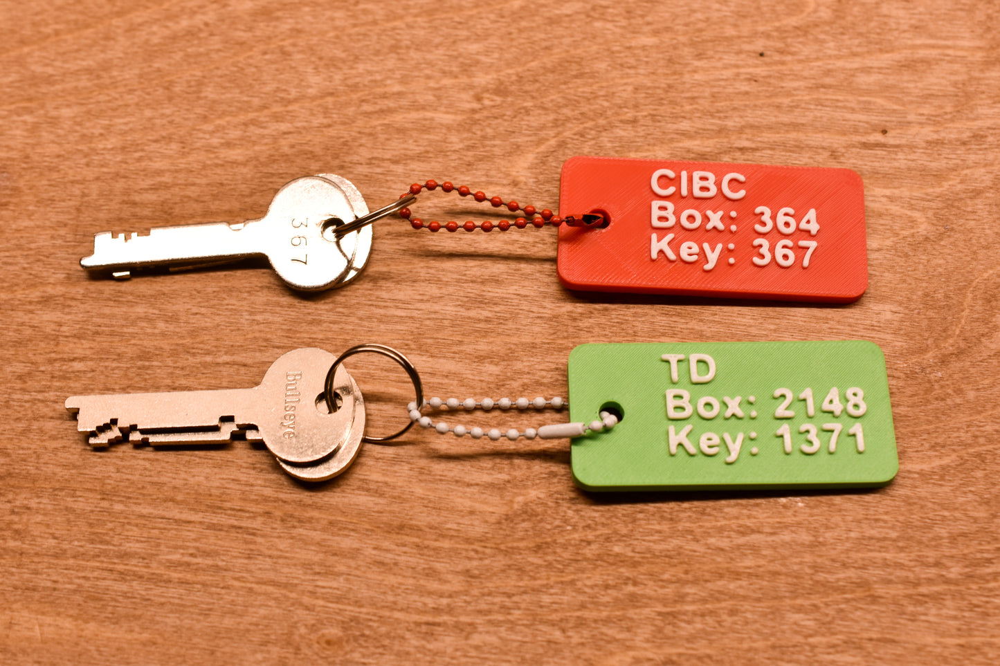 Custom 3D Printed Bank Locker Keychain | Personalized Safety Deposit Box Tag | Heavy Duty Key ID Label | Organization Gift for Businesses