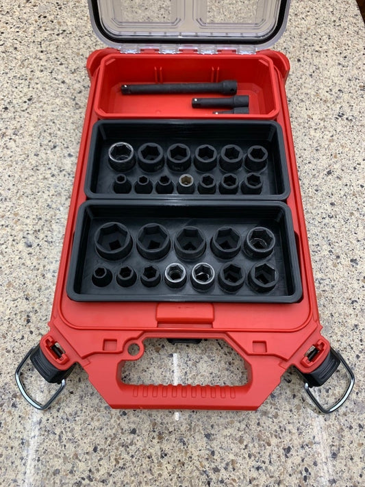 Slim Compact Packout Socket Tray | Milwaukee Packout Metric 3/8 Impact Socket Tray | Milwaukee Packout System